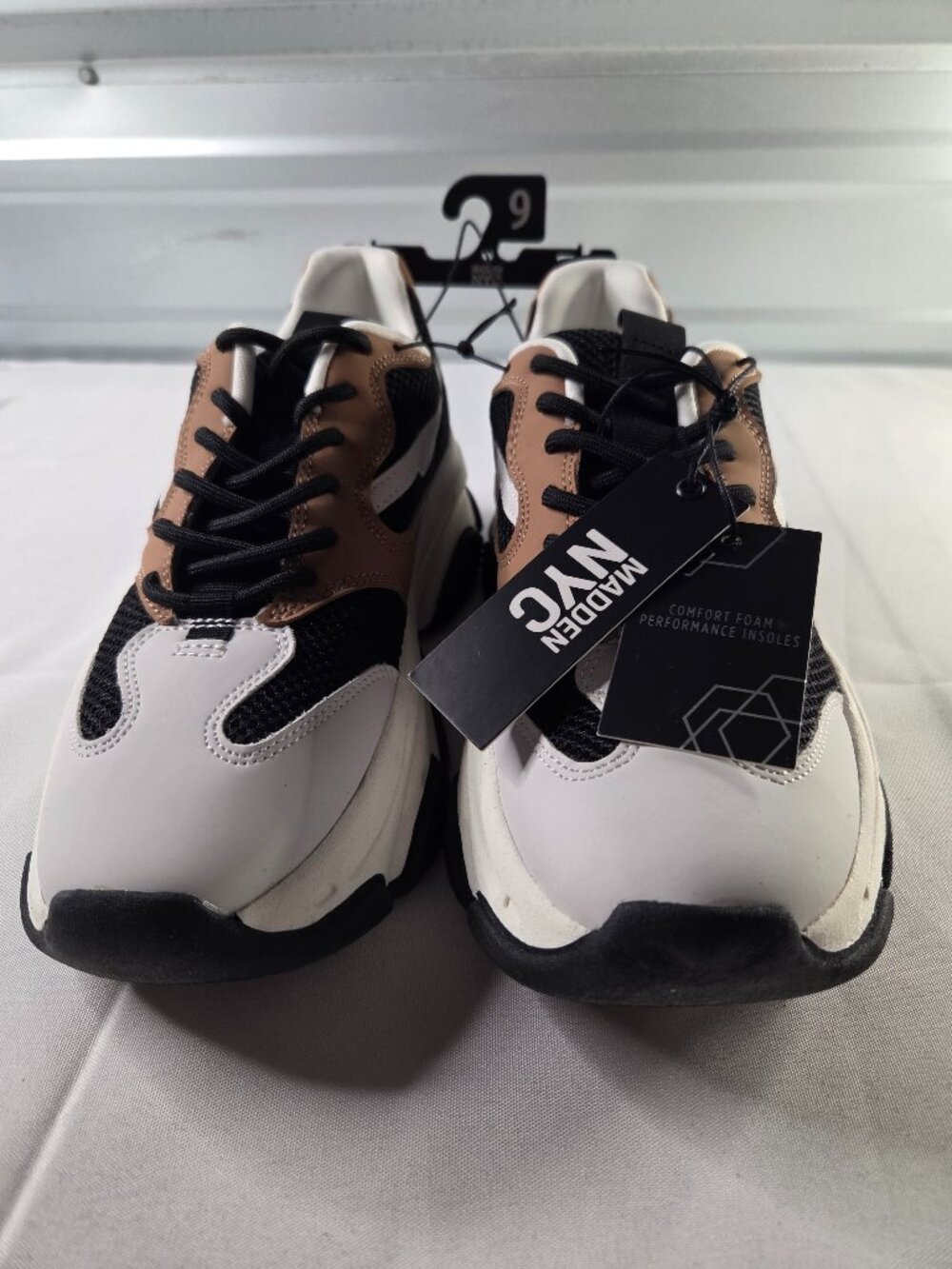 Madden NYC Chunky Dad Sneakers Women’s Size 9 White Black Tan NWT